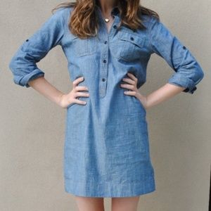 j.crew navy cotton shirt dress